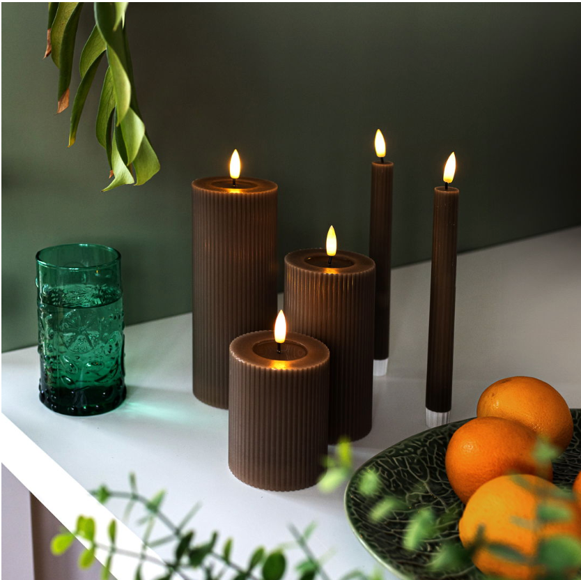 LED-Lichtpaket gerillt - 5er Pack coffee