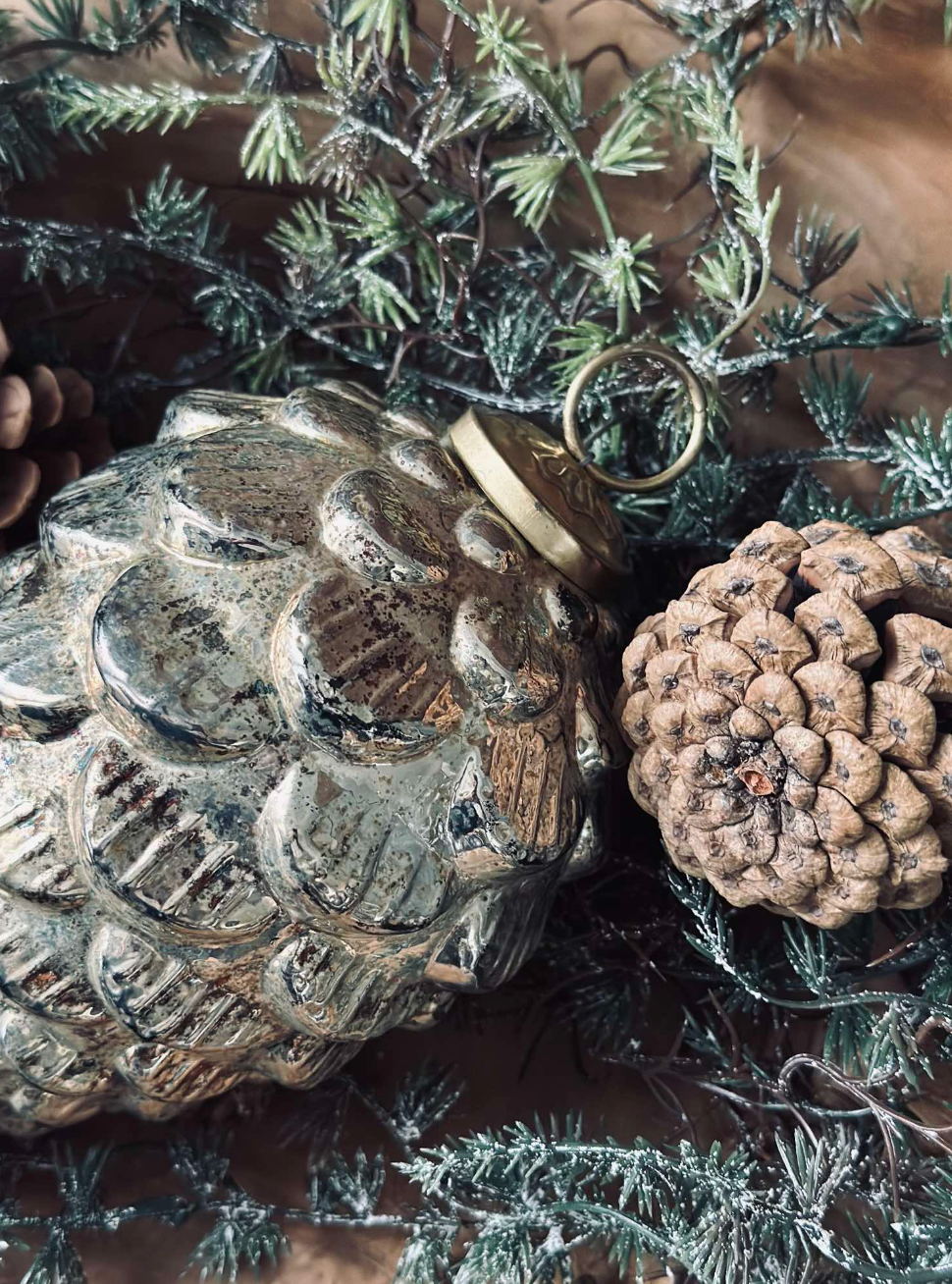 Zapfenornament aus Glas - 18 cm