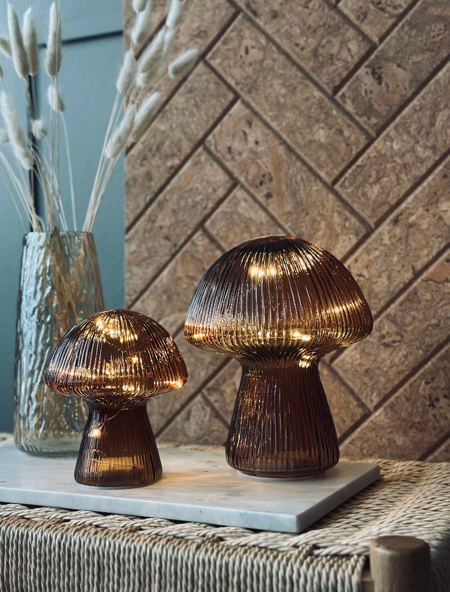 Mushroom mit Rillen 20cm - Braun