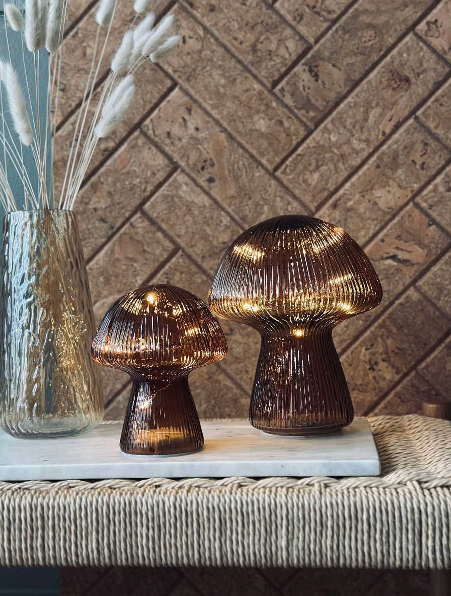 Mushroom mit Rillen 20cm - Braun