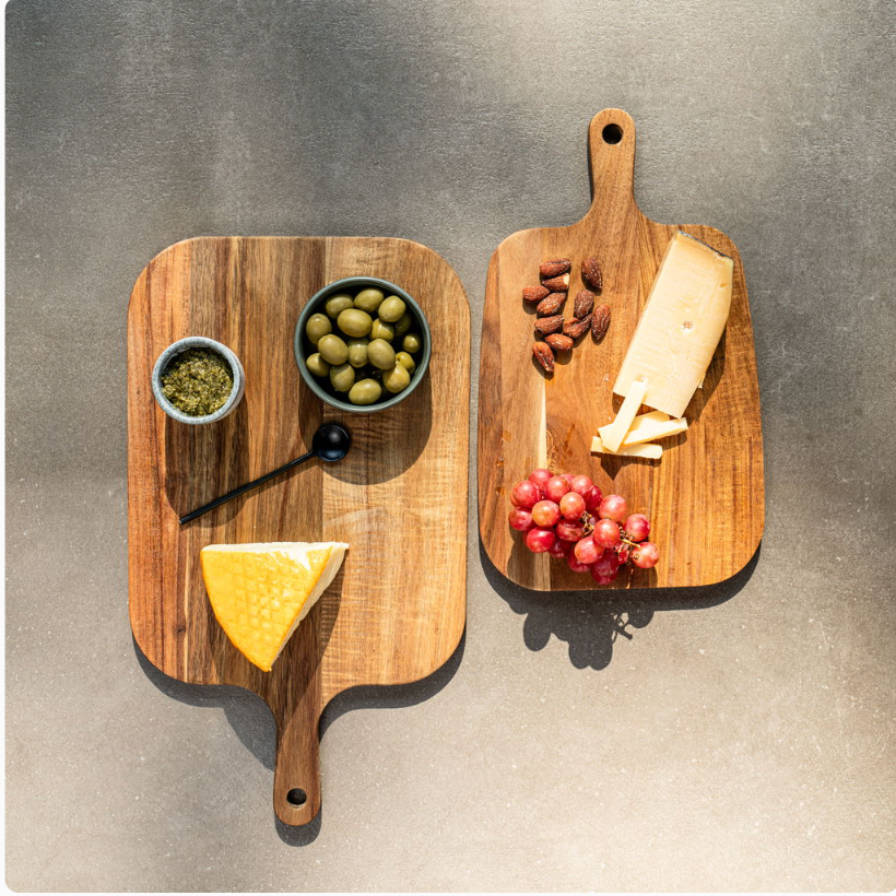 2er-Pack Tapas-Schneidebrett-Set aus Akazienholz