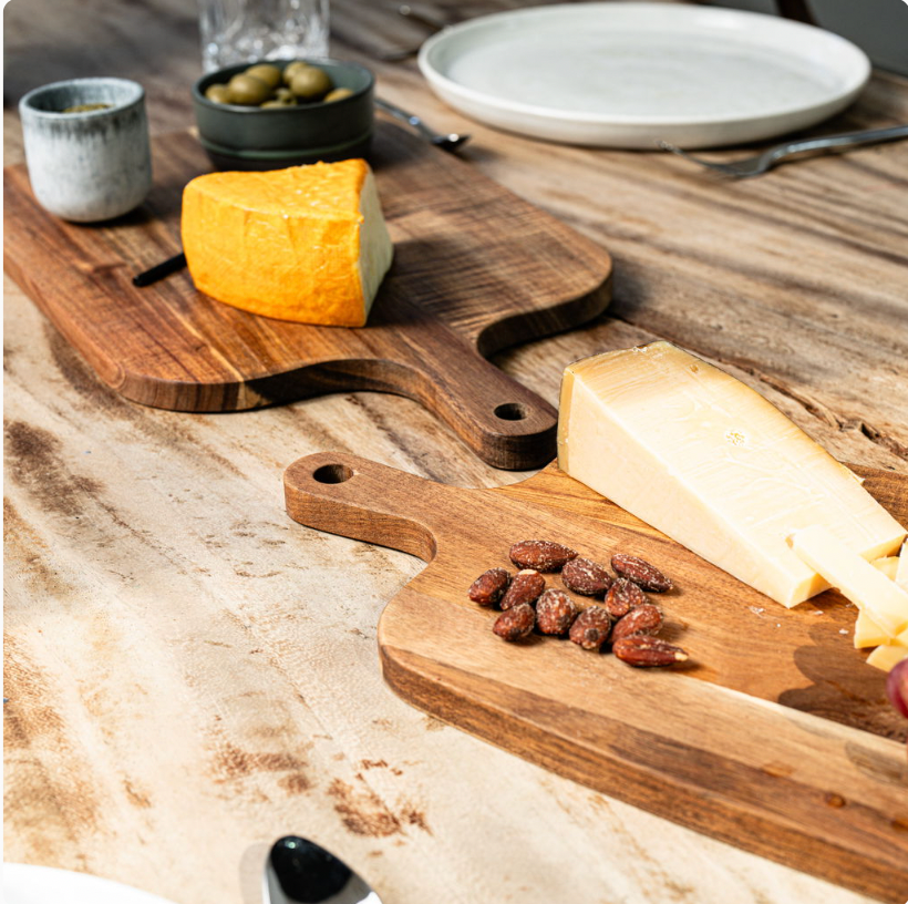 2er-Pack Tapas-Schneidebrett-Set aus Akazienholz