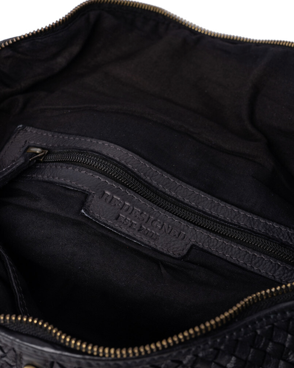 Gürteltasche JOMA mit Geflecht und Nieten - Schwarz