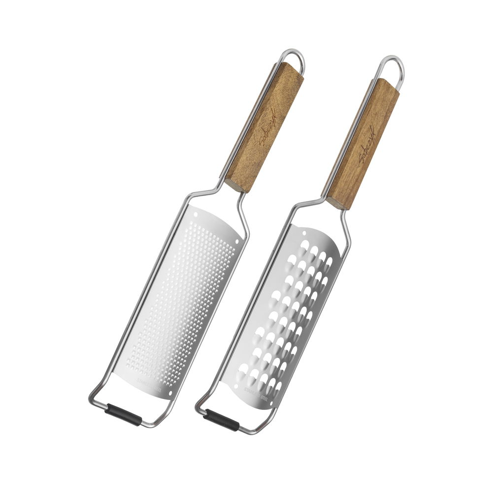 Reibe mit Holzgriff - 2er-Pack