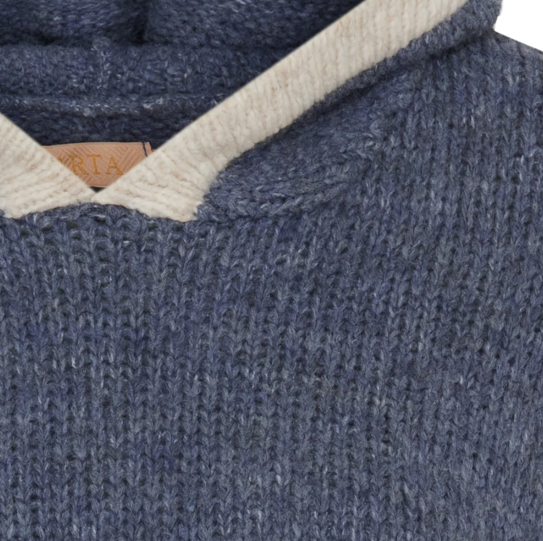 Strick-Hoodie - Jeans blue