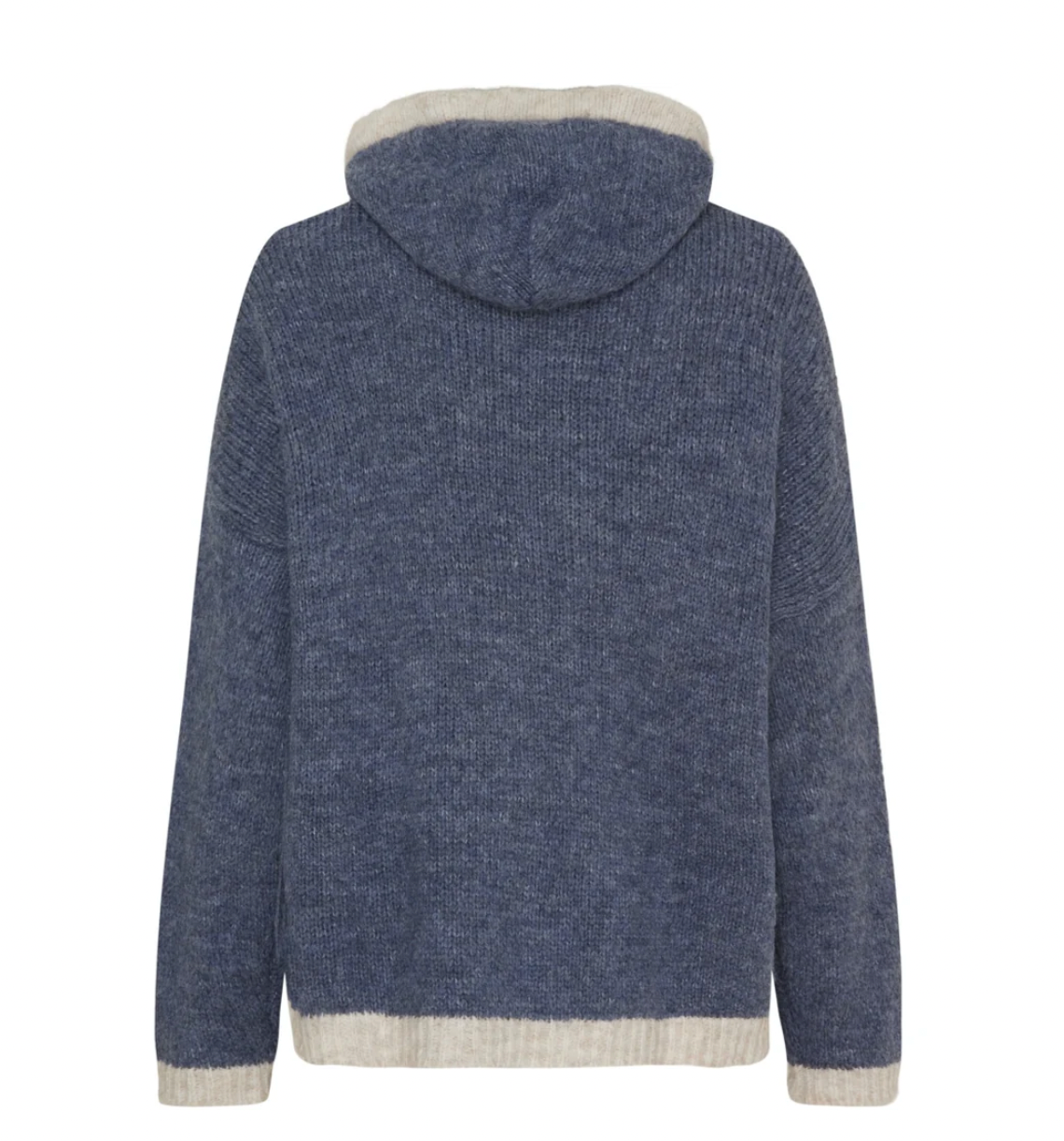 Strick-Hoodie - Jeans blue