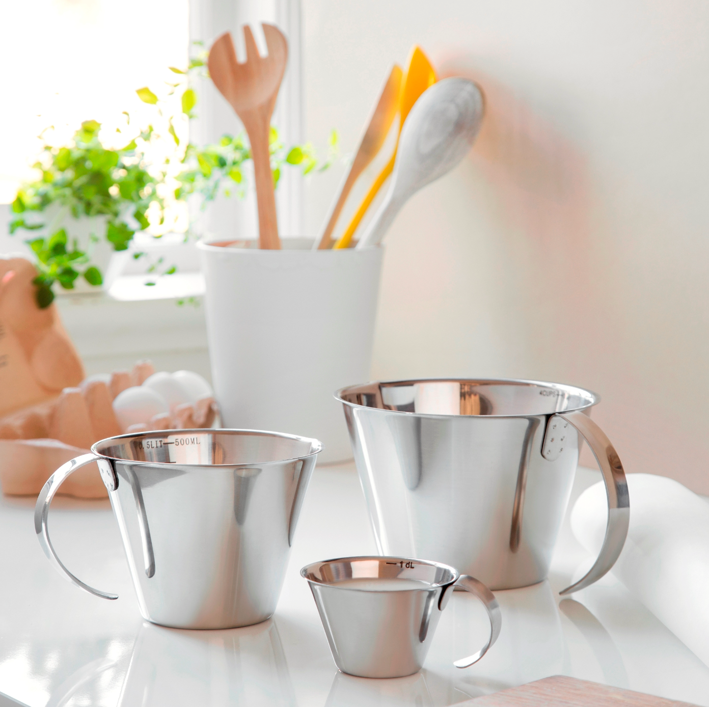 Messkännchen aus Edelstahl - Set mit 3 Stk.