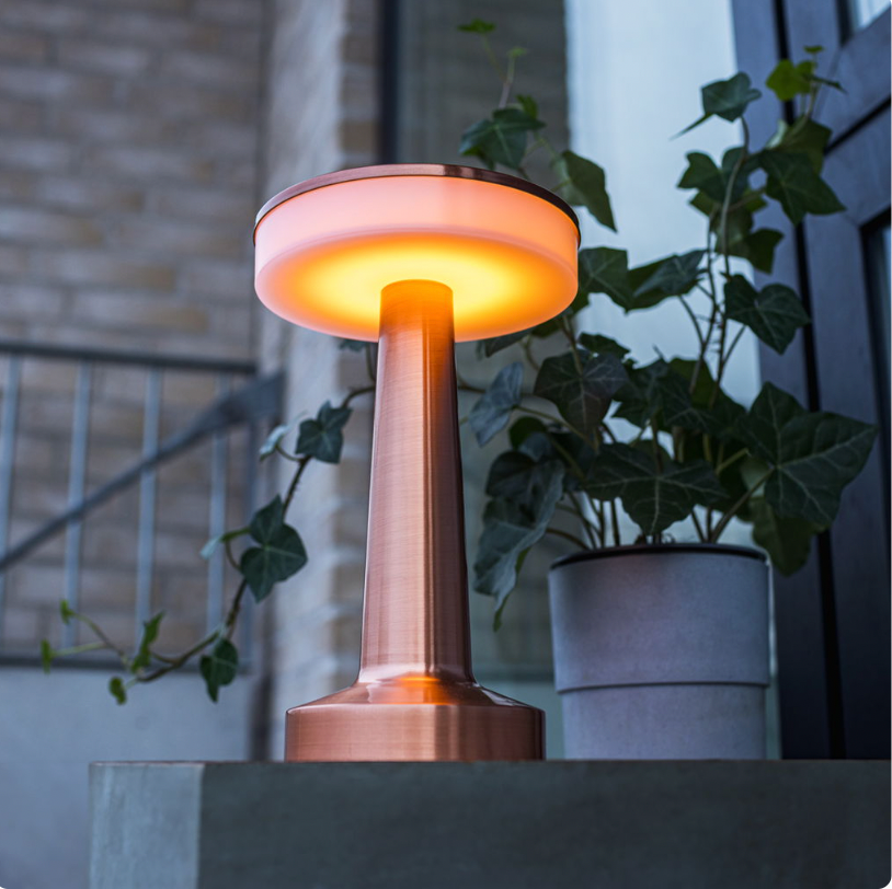 Outdoor-Tischlampe mit Touch, Kupfer