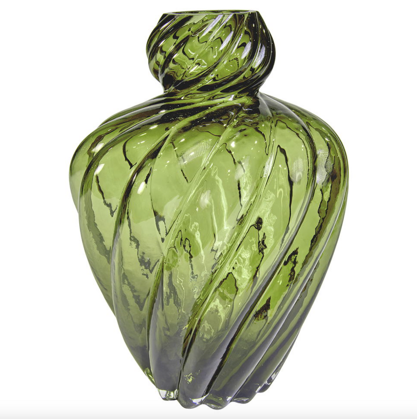 Vase ART grün mundgeblasen