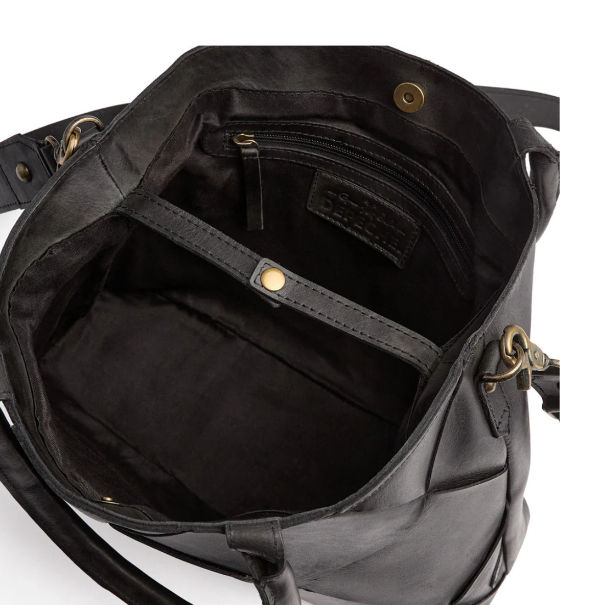Exklusive handgeflochtene Schultertasche - Schwarz