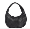 Elegante handgeflochtene Schultertasche - Black