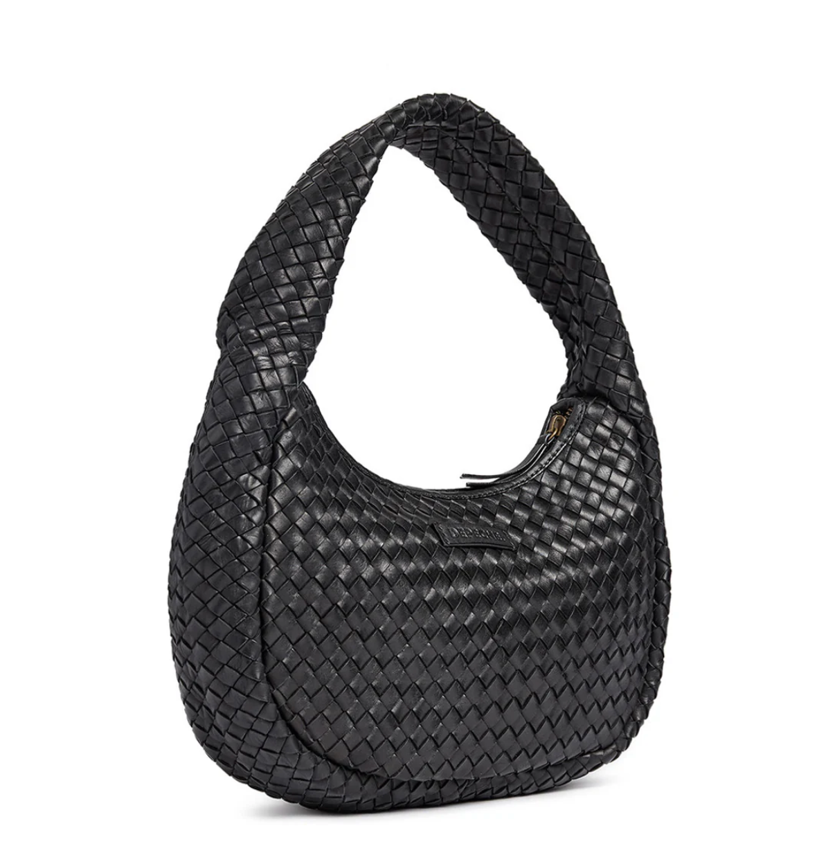 Elegante handgeflochtene Schultertasche - Black