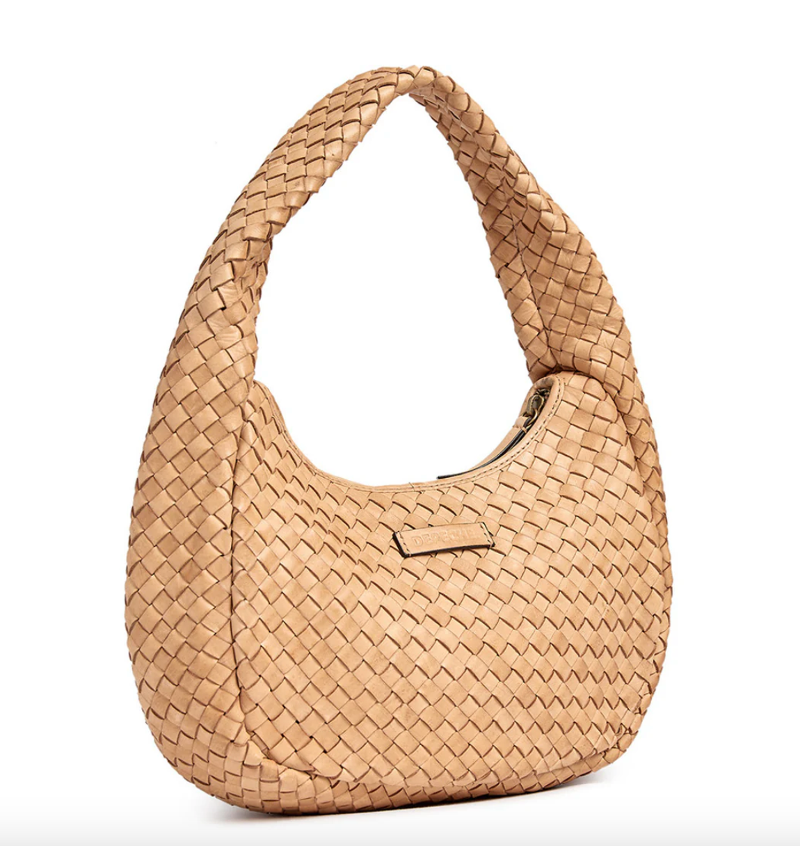Elegante handgeflochtene Schultertasche - Sand