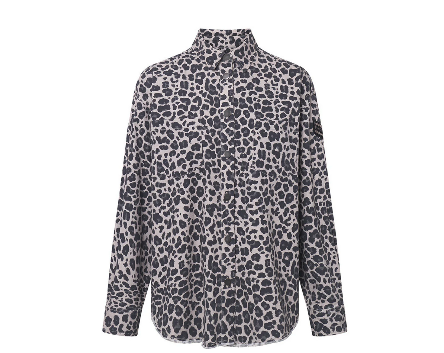 Trendiges Hemd - Grau Leopard