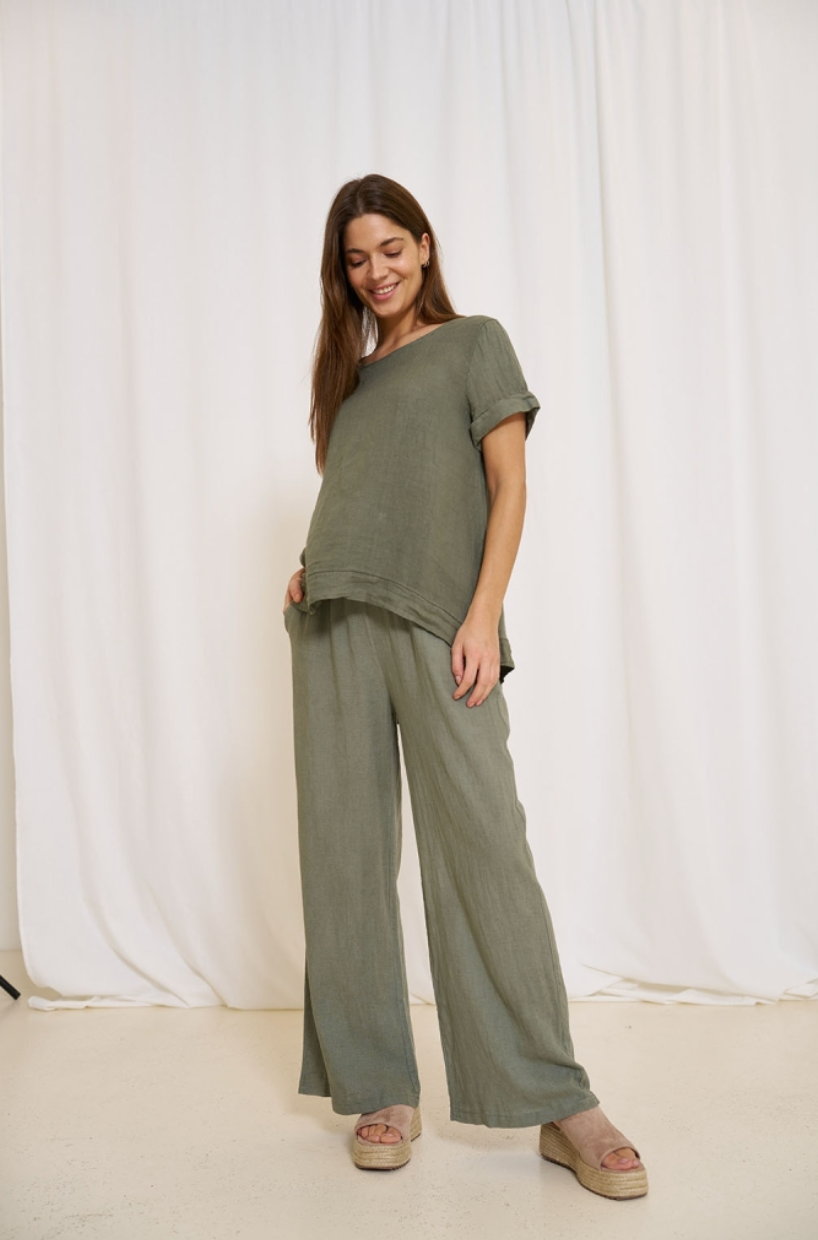 Hose Leinenmix – Military