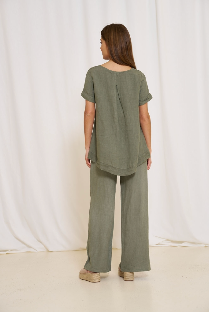 Hose Leinenmix – Military