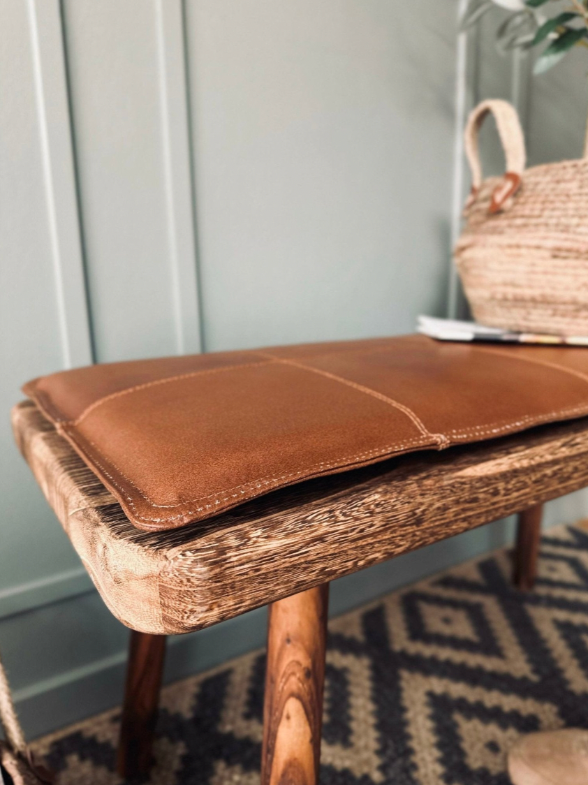 Lederkissen 120 cm - Cognac Büffelleder