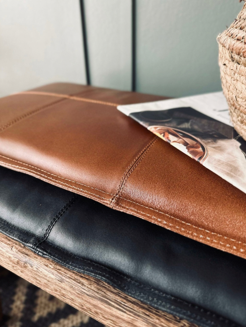 Lederkissen 120 cm - Cognac Büffelleder