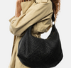 Schultertasche DARIA – Geflochtenes Leder schwarz