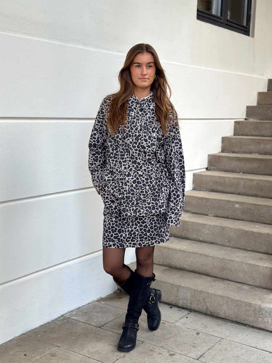 Jacke Leopard Grey