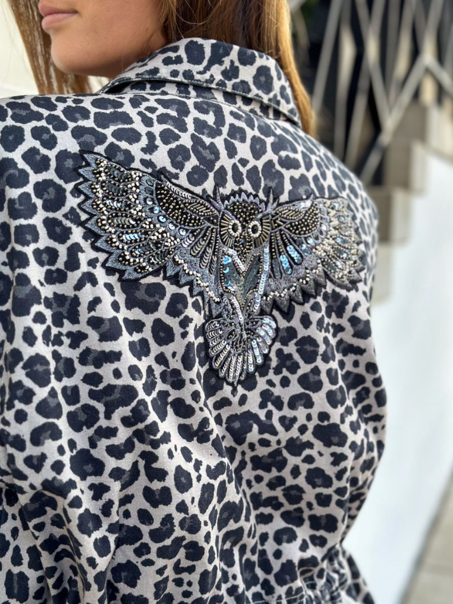 Jacke Leopard Grey