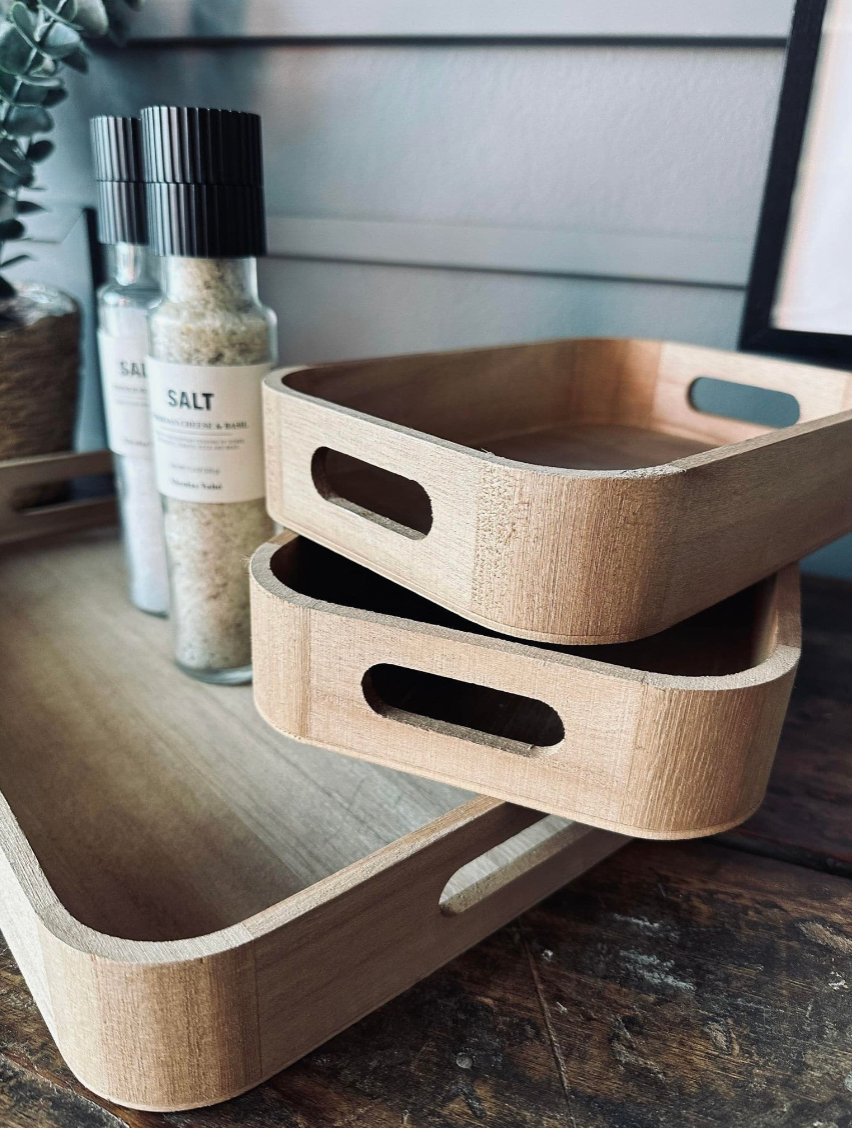 Tabletts Akazie - Set mit 3 Stk.