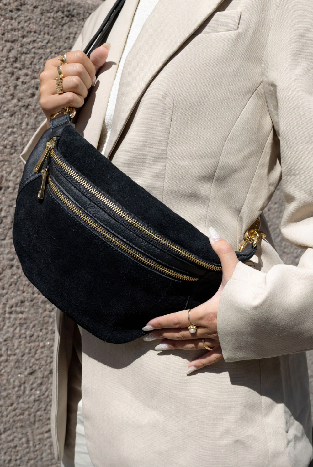 Bauchtasche Lima - Veloursleder