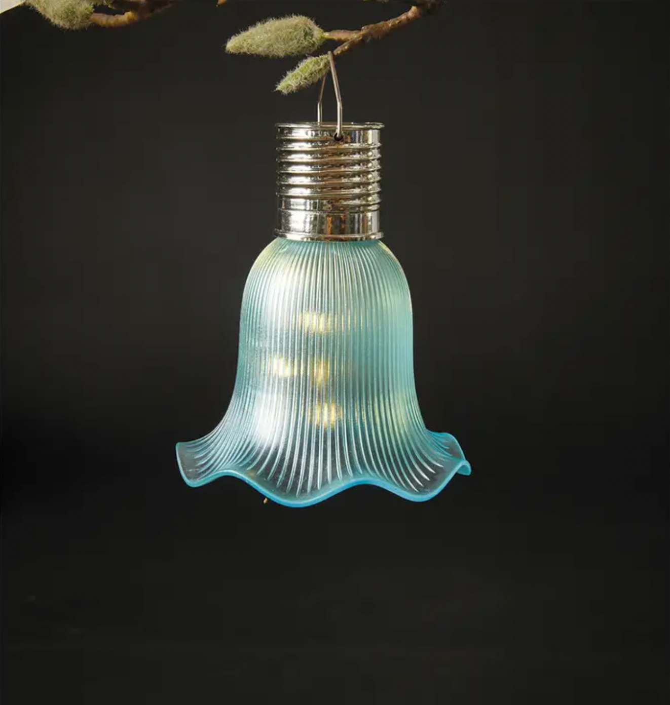 Pendel Flower mit Solarzellen - Aqua