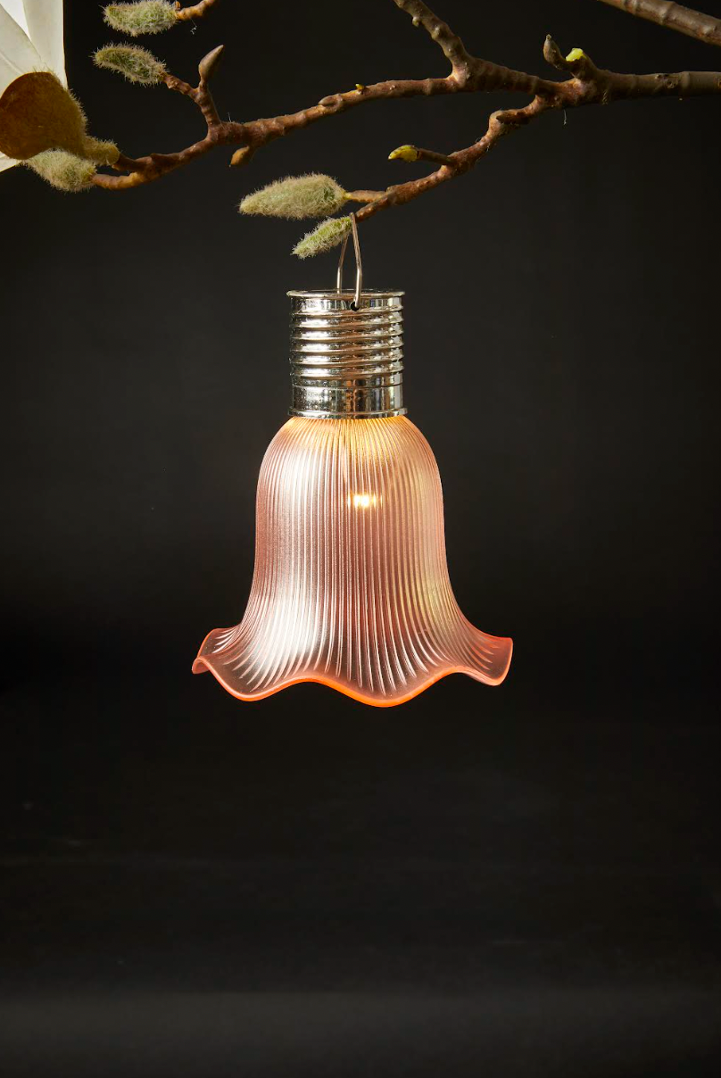 Pendel Flower mit Solarzellen - Rosa