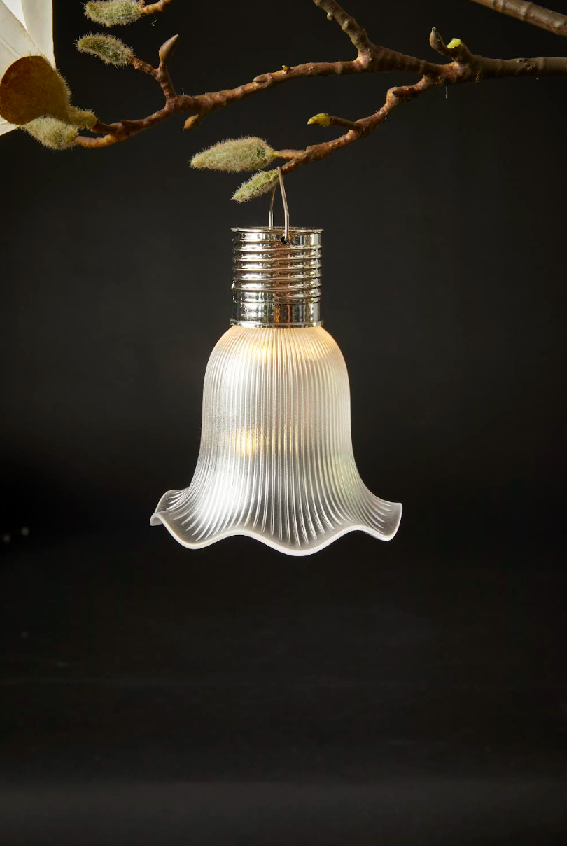 Pendel Flower mit Solarzellen - White