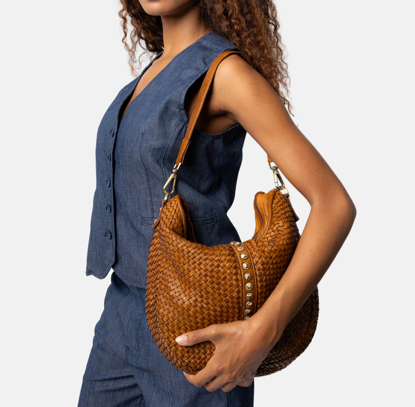 Crossover JOMA Geflecht und Nieten - Cognac