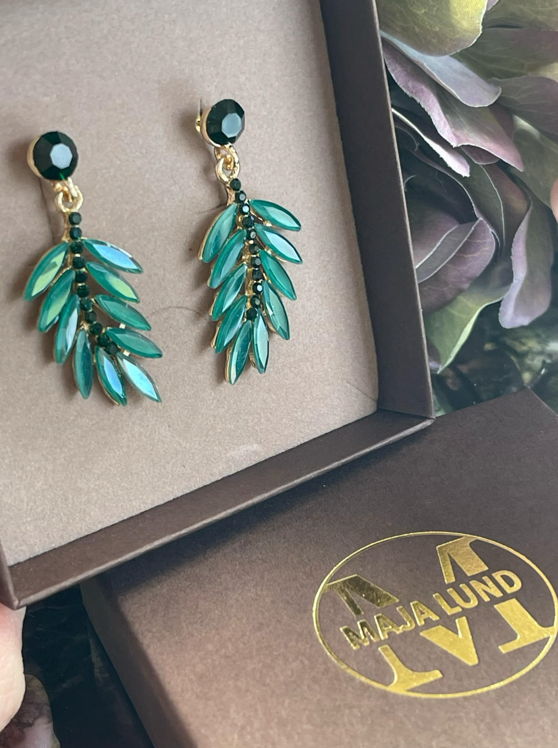 Ohrringe Feather - Emerald