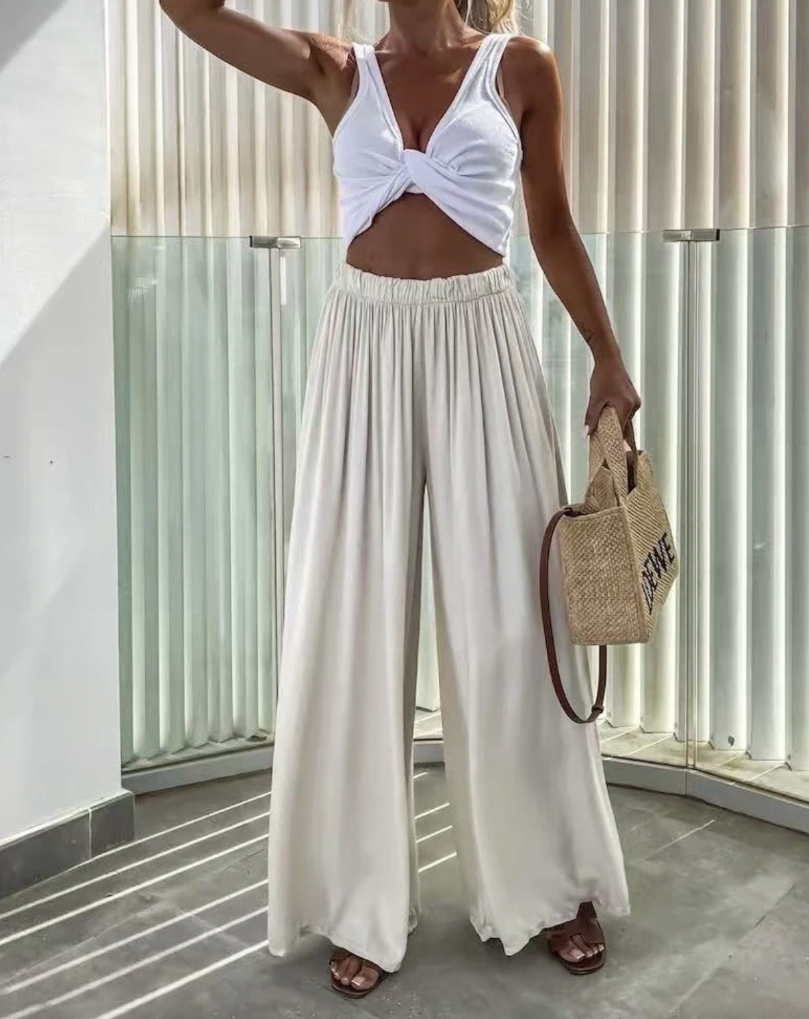 Viskose-Hose Beige