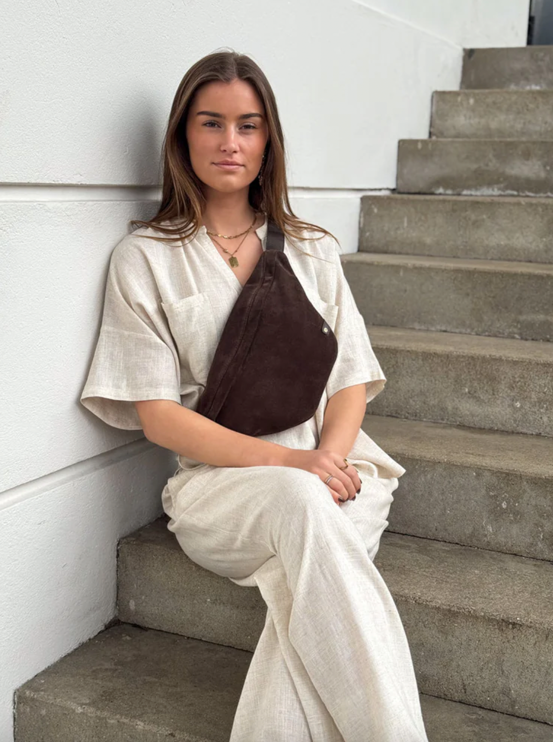 Bumbag Donna Wildleder - Choko