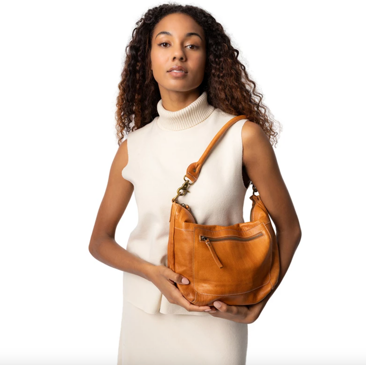 Schultertasche Naomi Small - Cognac