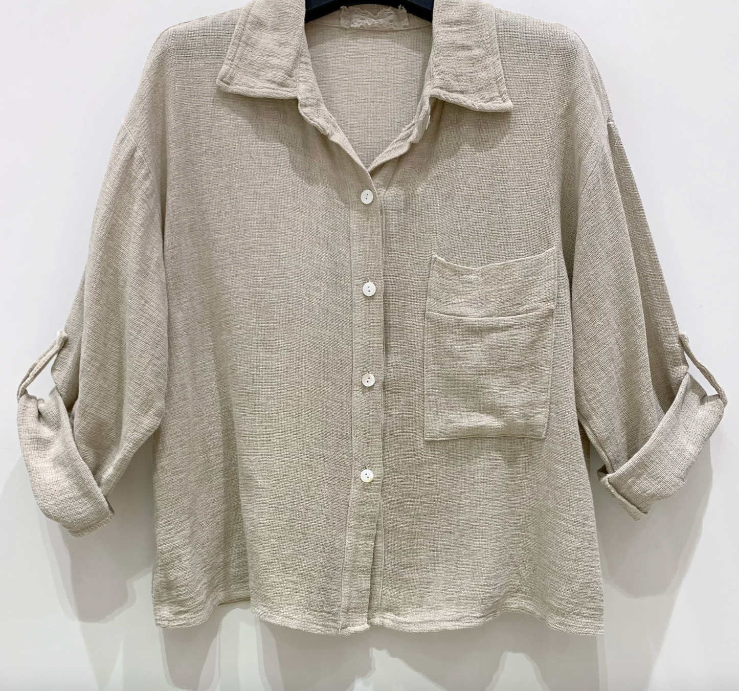 Bluse Milla - Leinenmix beige