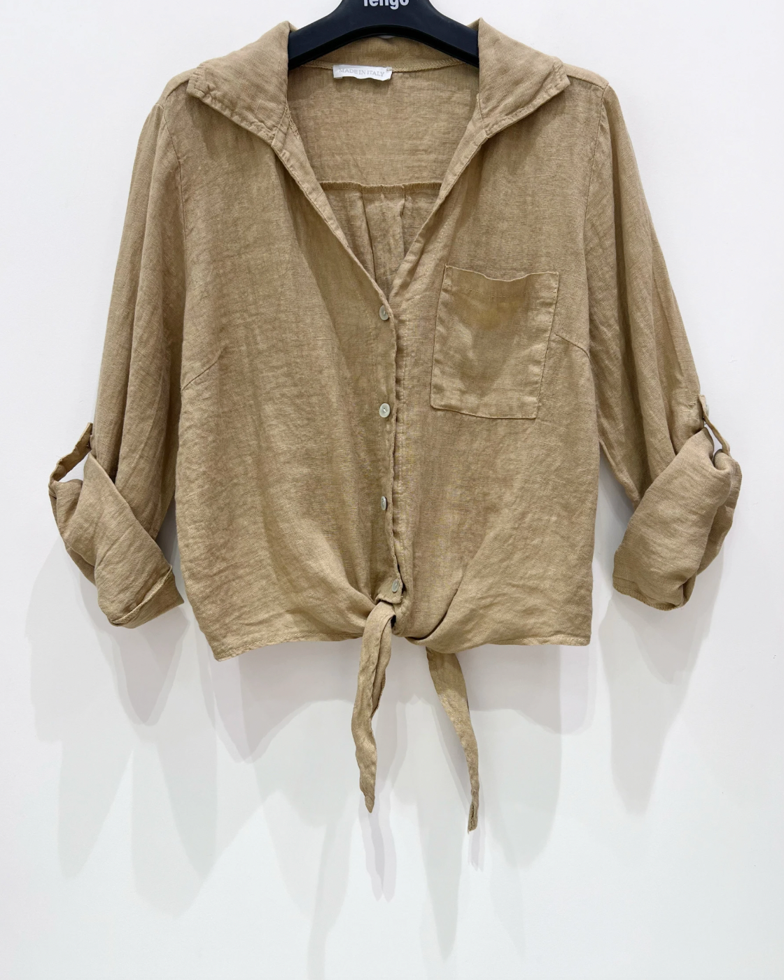 Hemd NALA camel - 100 % Leinen