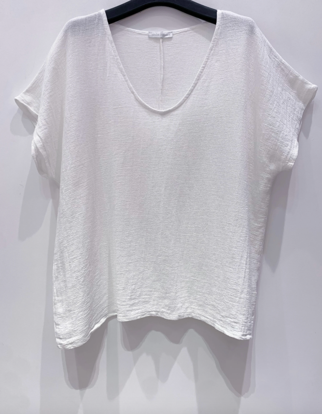 T-Shirt Cozy Leinenmix - Weiß