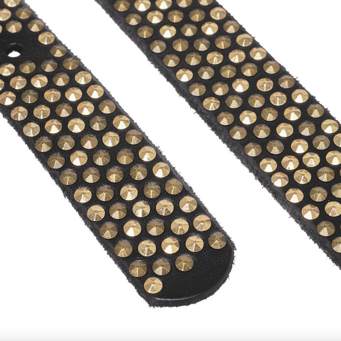 Jeans-Gürtel mit Nieten - Schwarz / Gold