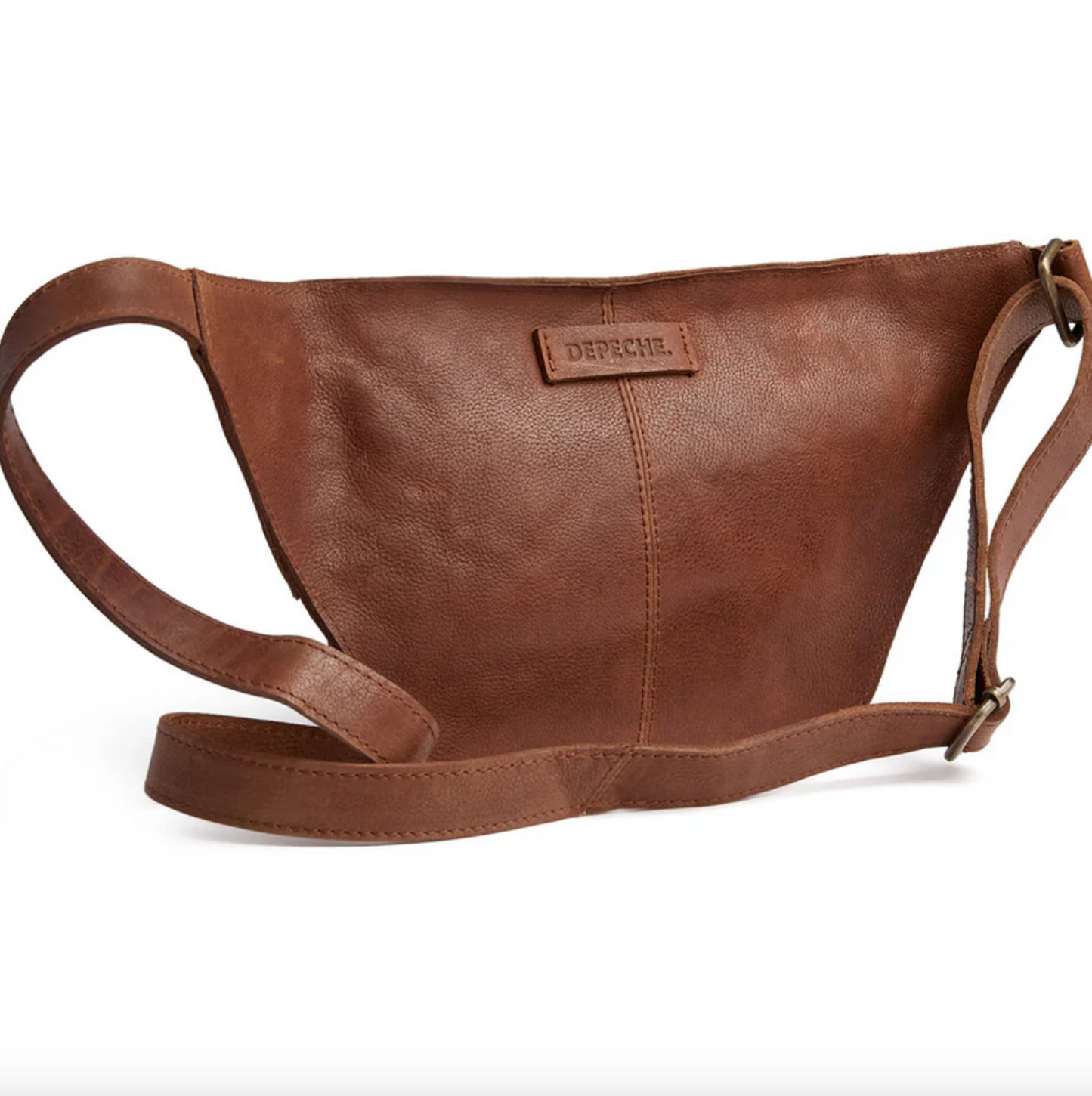 Bauchtasche mit Nieten - Cognac