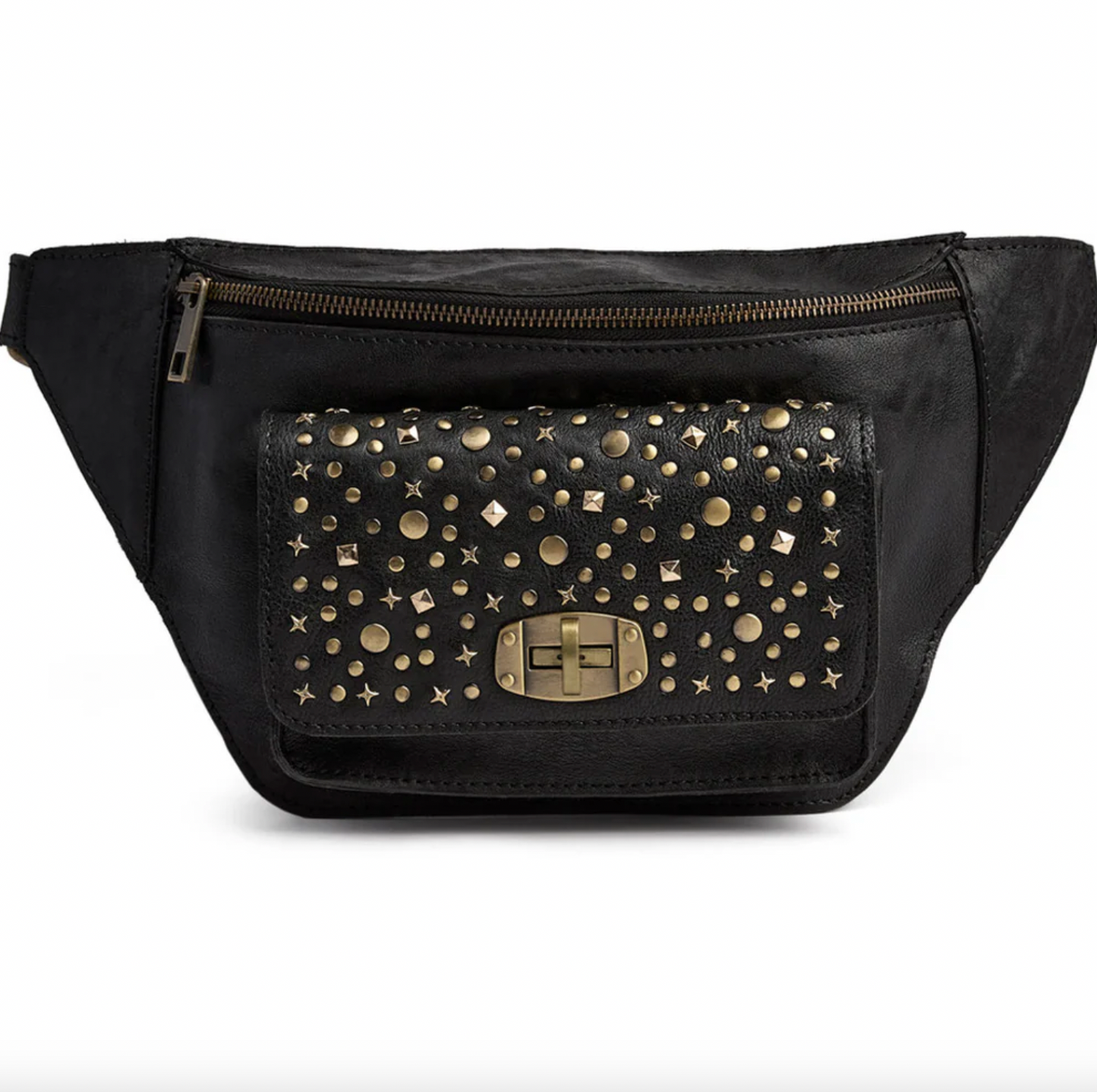 Gürteltasche mit Nieten - Schwarz