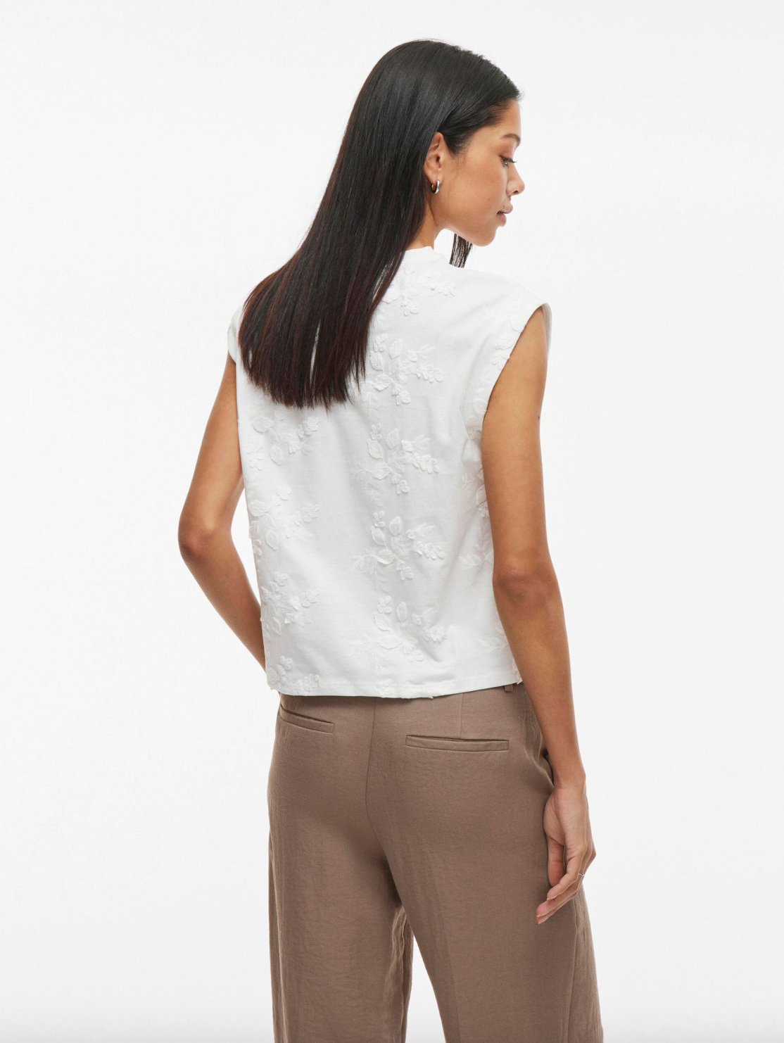 Bluse SASJA ärmellos mit Stickerei