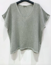 T-Shirt Cozy Leinenmix - Khaki