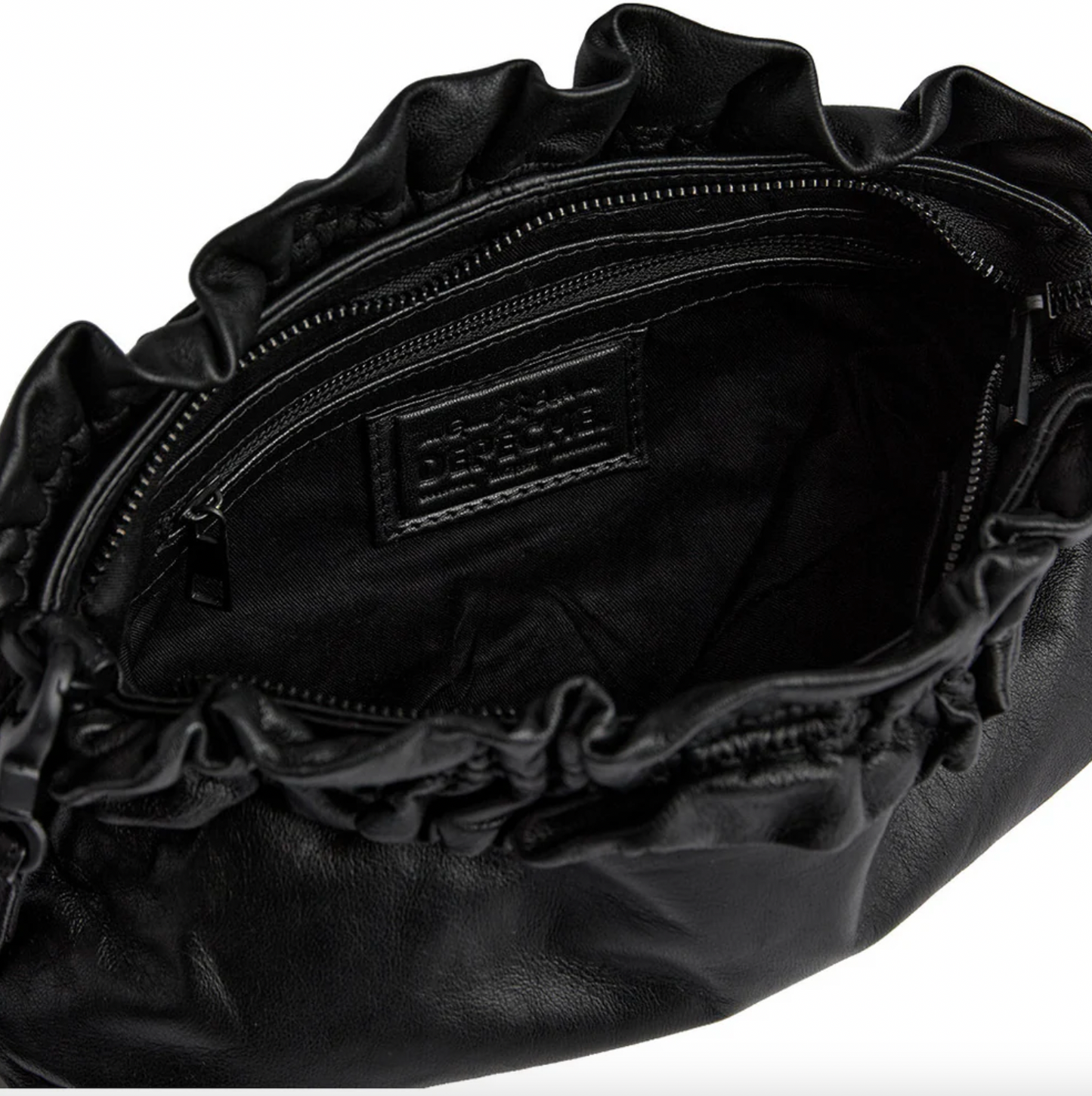 Clutch mit Rüschen Nero