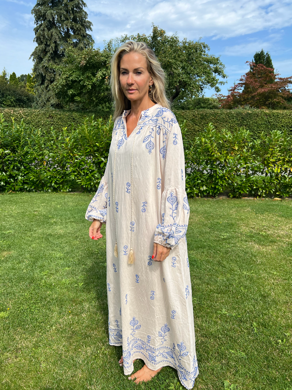 Kleid Boheme - Beige / Blau