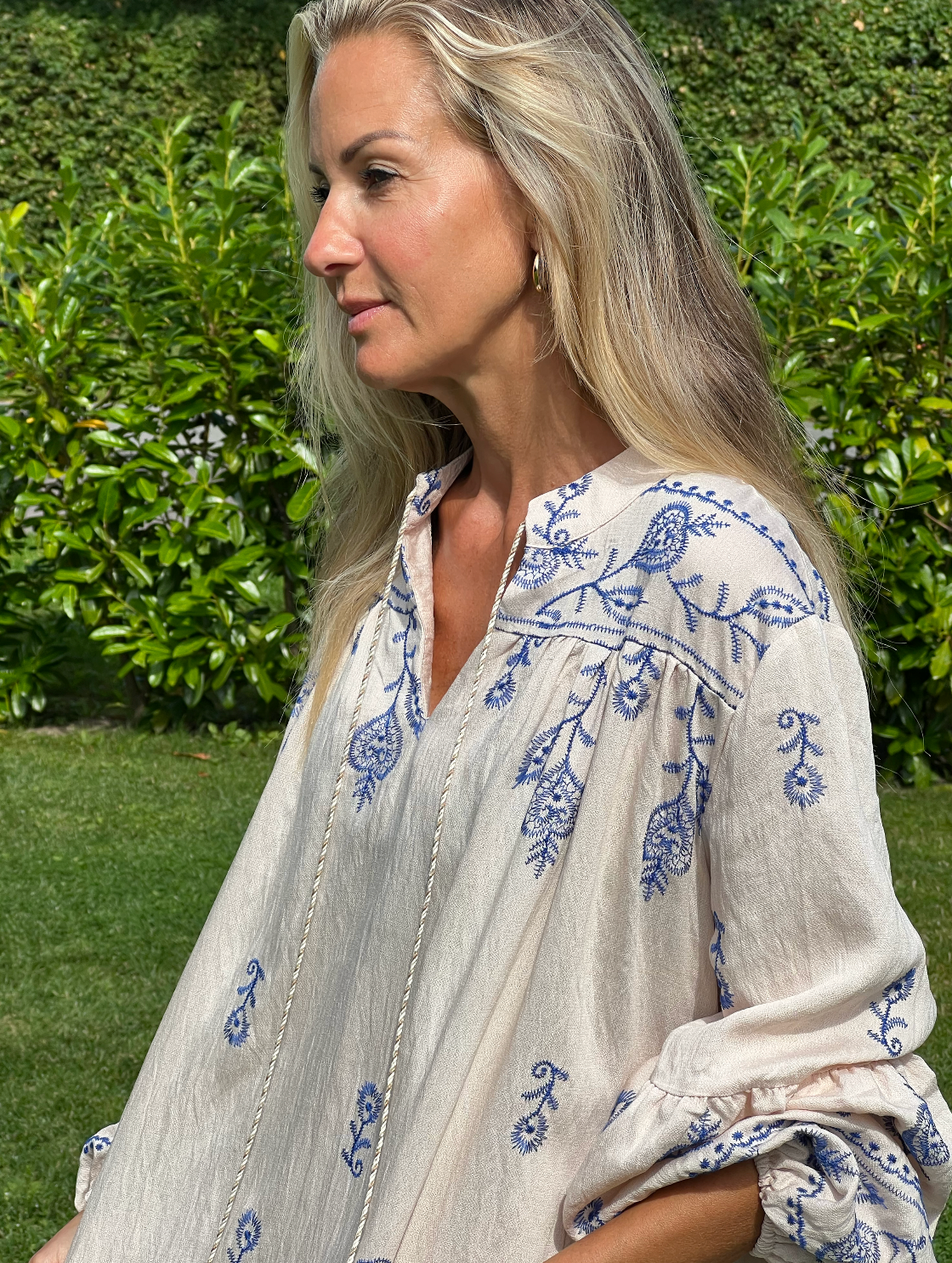 Kleid Boheme - Beige / Blau