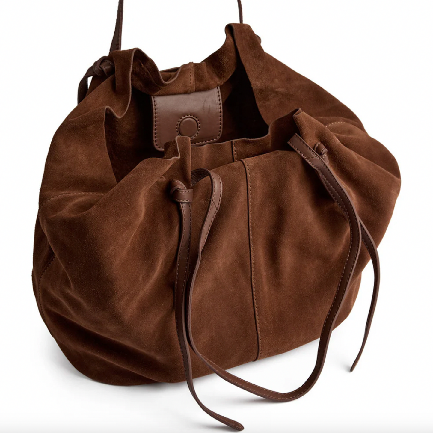 Schöner Wildleder-Shopper - Cognac