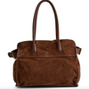 Wildleder-Shopper - Cognac