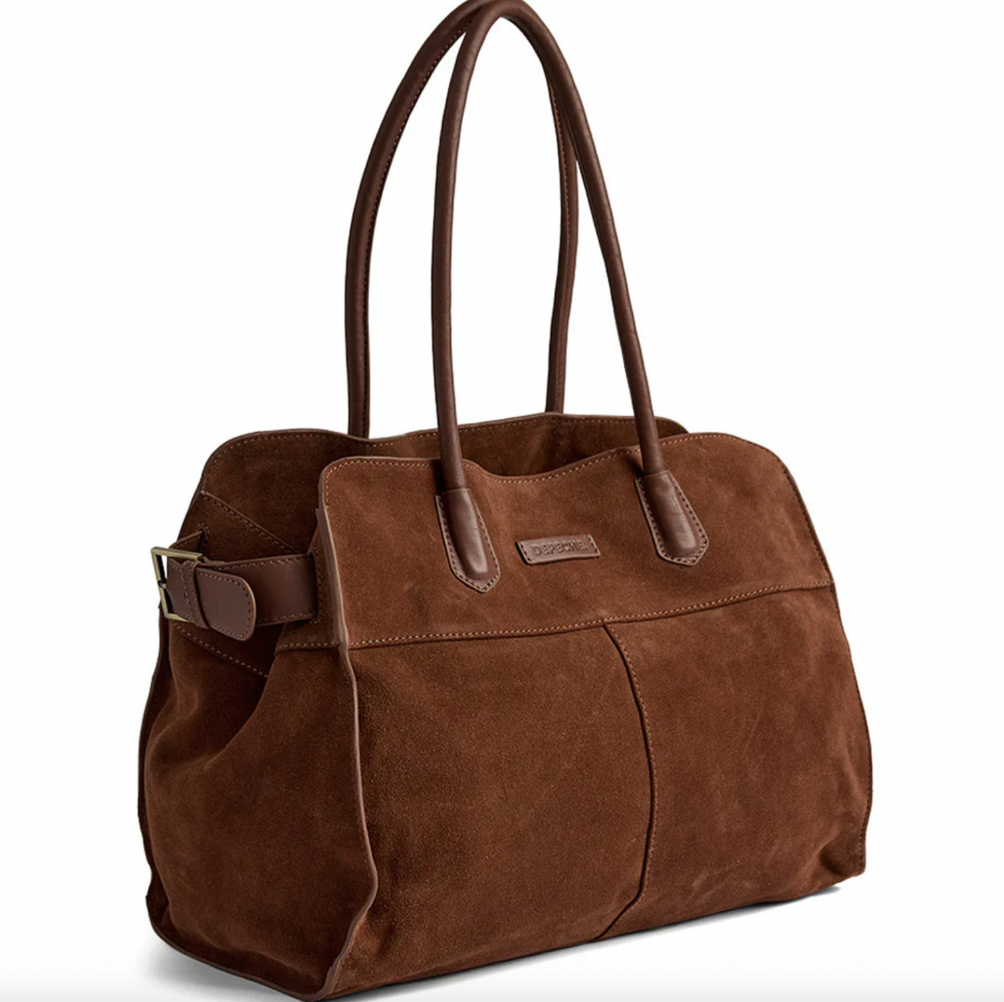 Wildleder-Shopper - Cognac