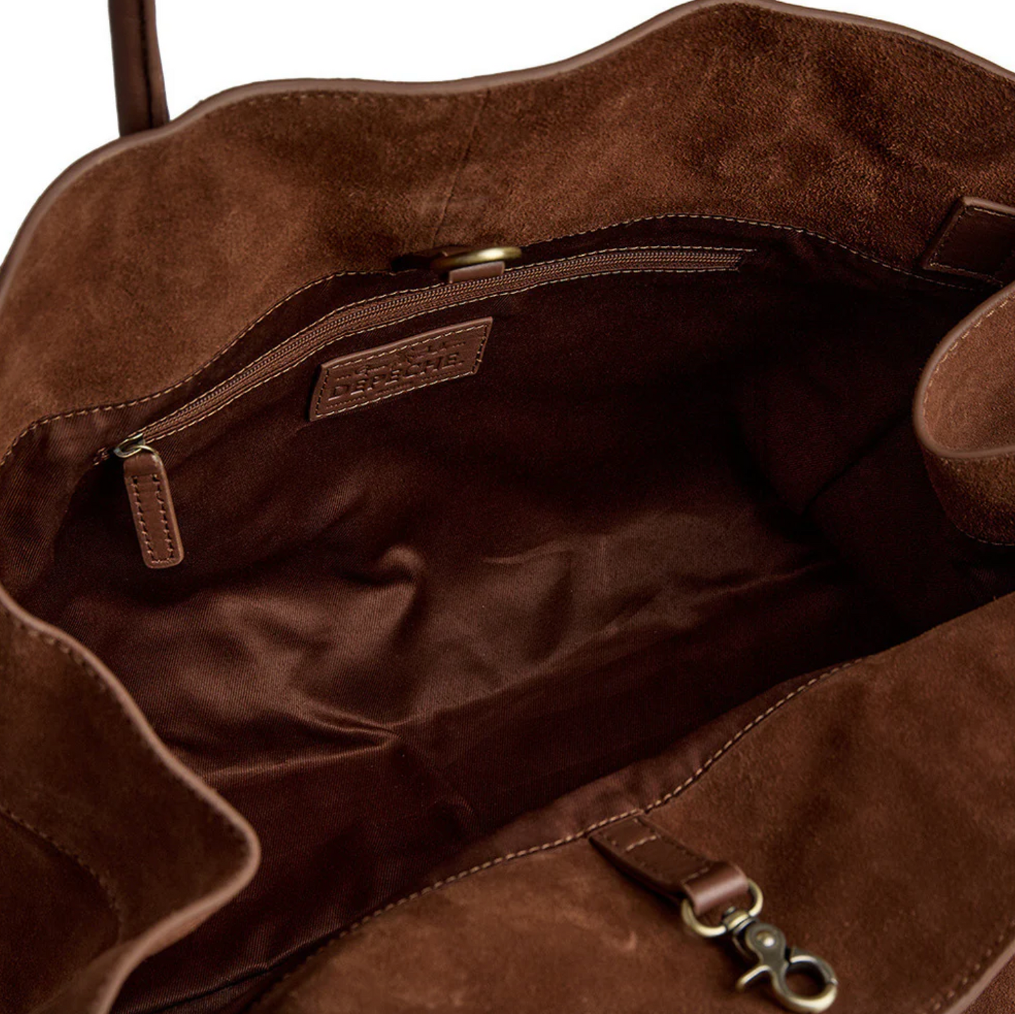 Wildleder-Shopper - Cognac